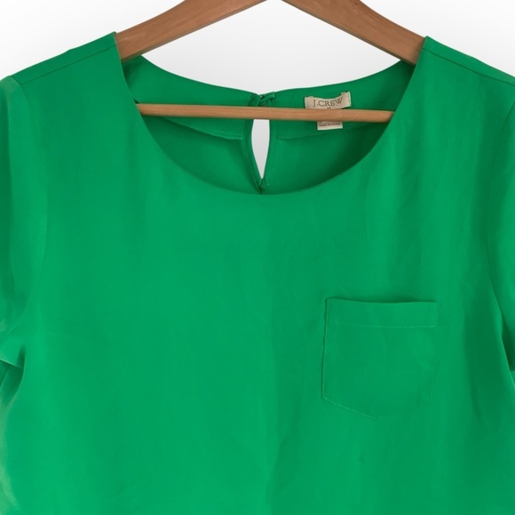 J.Crew Short Sleeve Blouse Kelly Green - Picture 2 of 4